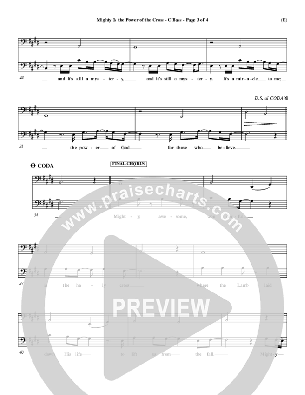 Mighty Is The Power Of The Cross Contrabass (Chris Tomlin)