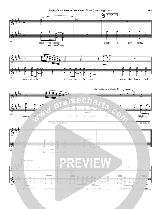 Mighty Is The Power Of The Cross Flute/Oboe (Chris Tomlin)