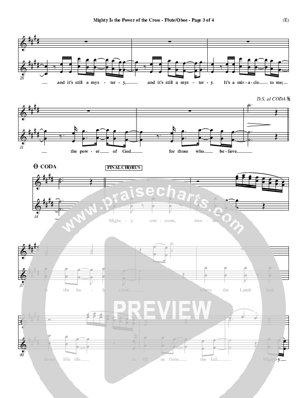 Mighty Is The Power Of The Cross Flute/Oboe (Chris Tomlin)