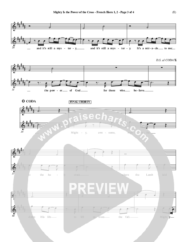 Mighty Is The Power Of The Cross French Horn 1/2 (Chris Tomlin)