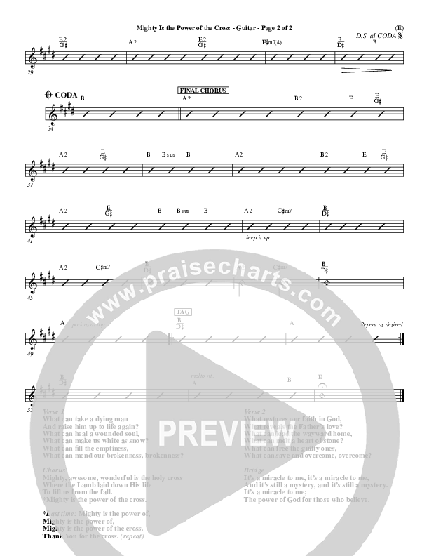 Mighty Is The Power Of The Cross Guitar (Chris Tomlin)