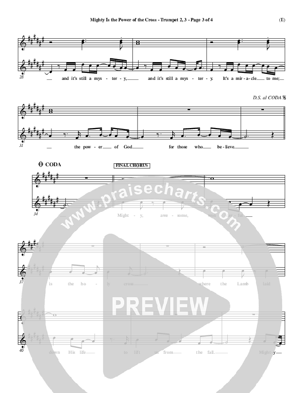 Mighty Is The Power Of The Cross Trumpet 2/3 (Chris Tomlin)