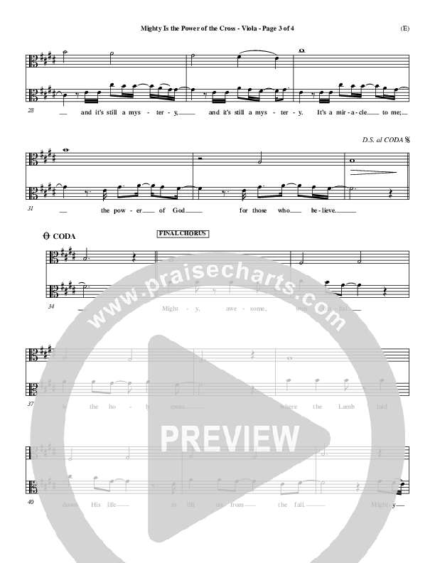 Mighty Is The Power Of The Cross Viola (Chris Tomlin)