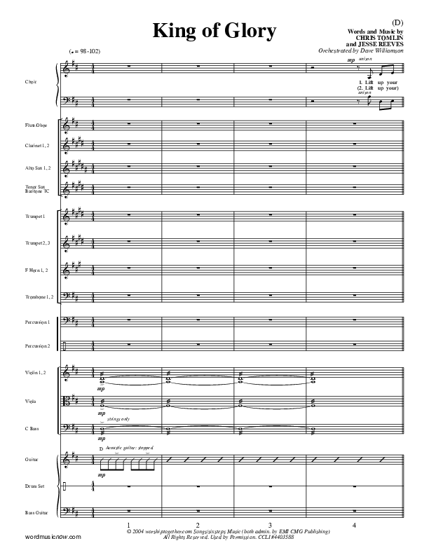 King Of Glory Orchestration (Chris Tomlin)
