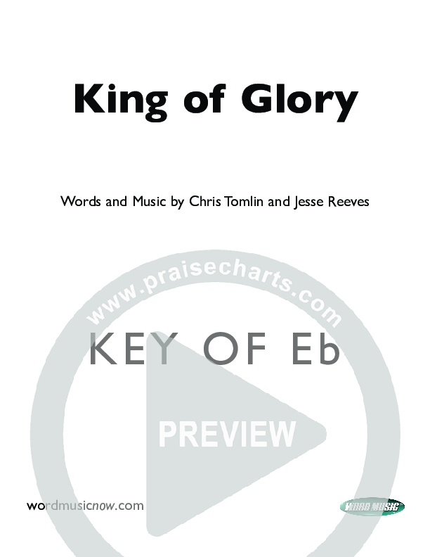 King Of Glory Cover Sheet (Chris Tomlin)