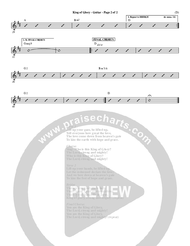King Of Glory Guitar (Chris Tomlin)
