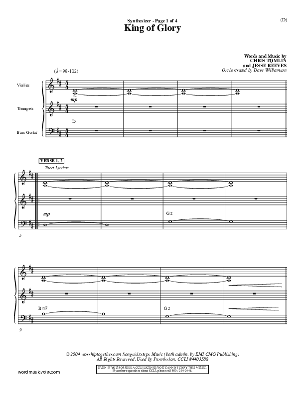 King Of Glory Synth (Chris Tomlin)