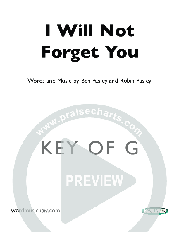 I Will Not Forget You Orchestration ()