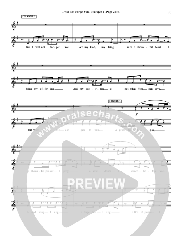 I Will Not Forget You Trumpet 1 ()