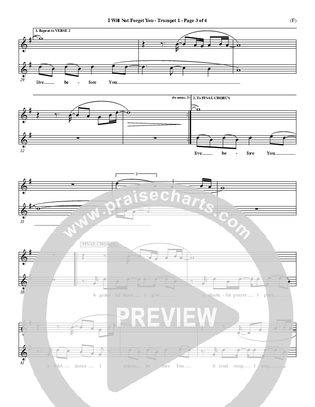 I Will Not Forget You Trumpet 1 ()