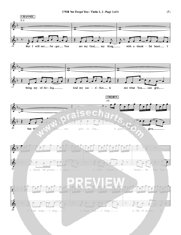 I Will Not Forget You Violin 1/2 ()