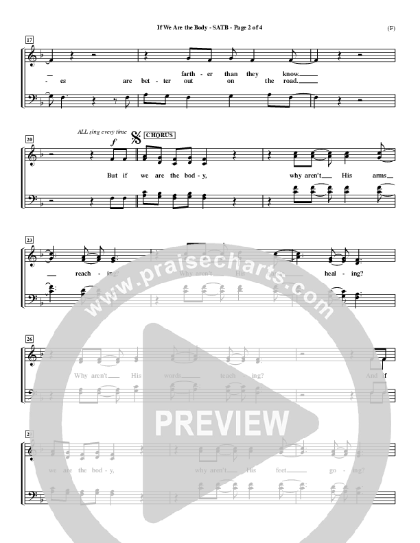 If We Are The Body Choir Sheet (SATB) (Mark Hall)