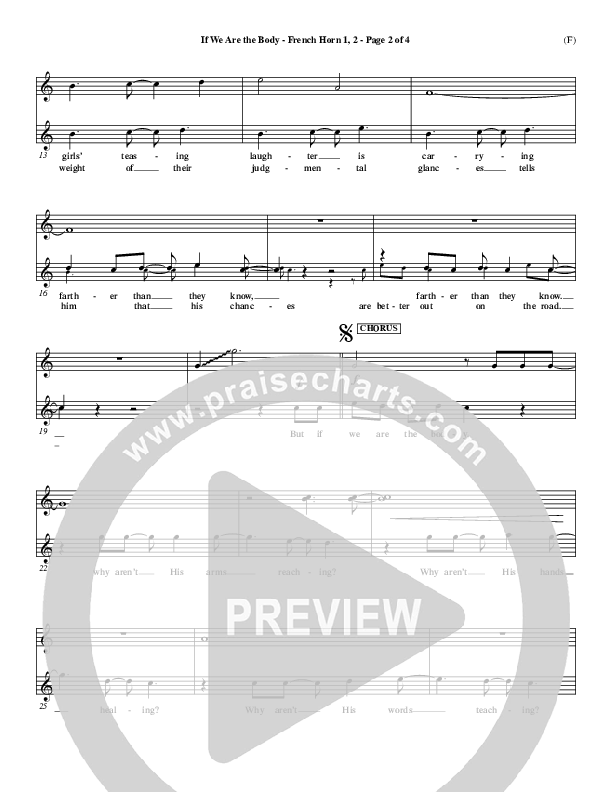 If We Are The Body French Horn 1/2 (Mark Hall)