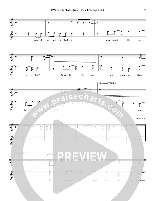 If We Are The Body French Horn 1/2 (Mark Hall)