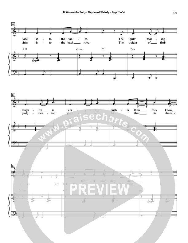 If We Are The Body Piano/Vocal (Mark Hall)