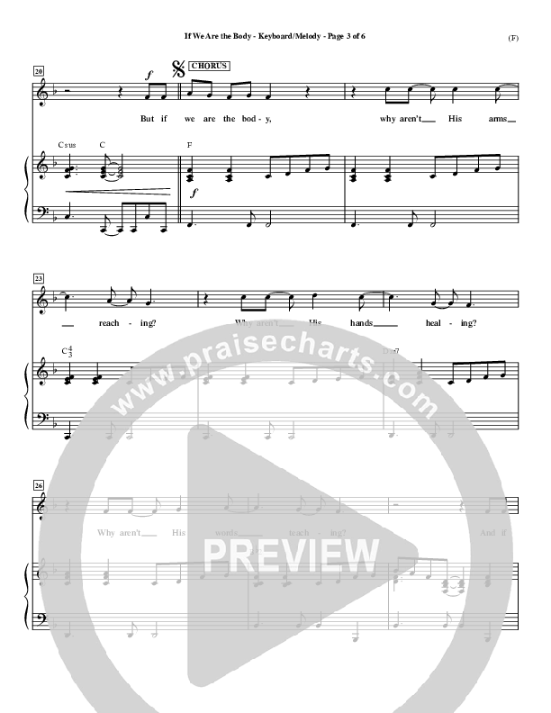 If We Are The Body Piano/Vocal (Mark Hall)