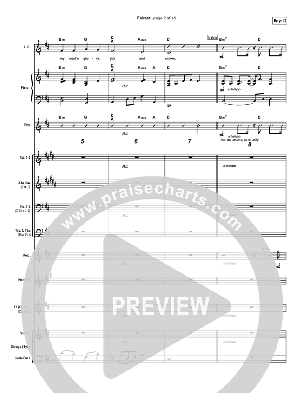 Fairest (with Fairest Lord Jesus) Conductor's Score (New Life Worship)