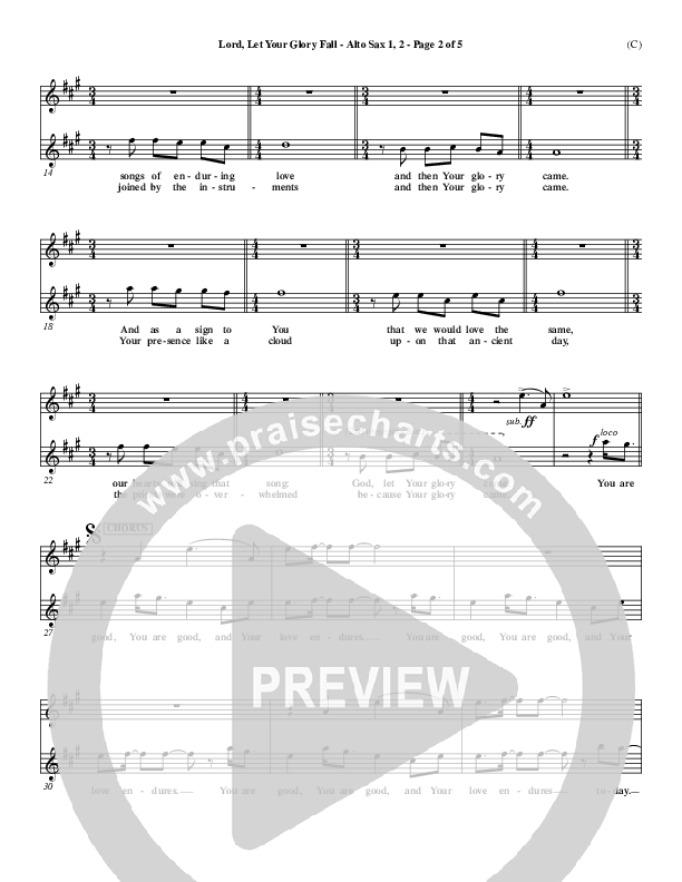 Lord Let Your Glory Fall Alto Sax 1/2 (Matt Redman)