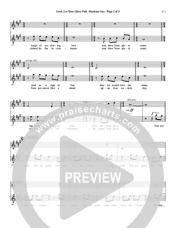 Lord Let Your Glory Fall Bari Sax (Matt Redman)