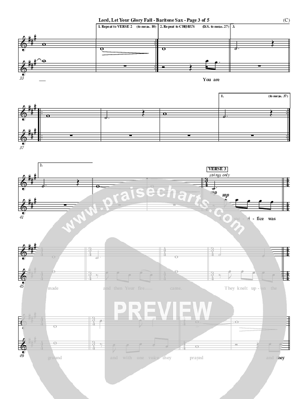 Lord Let Your Glory Fall Bari Sax (Matt Redman)