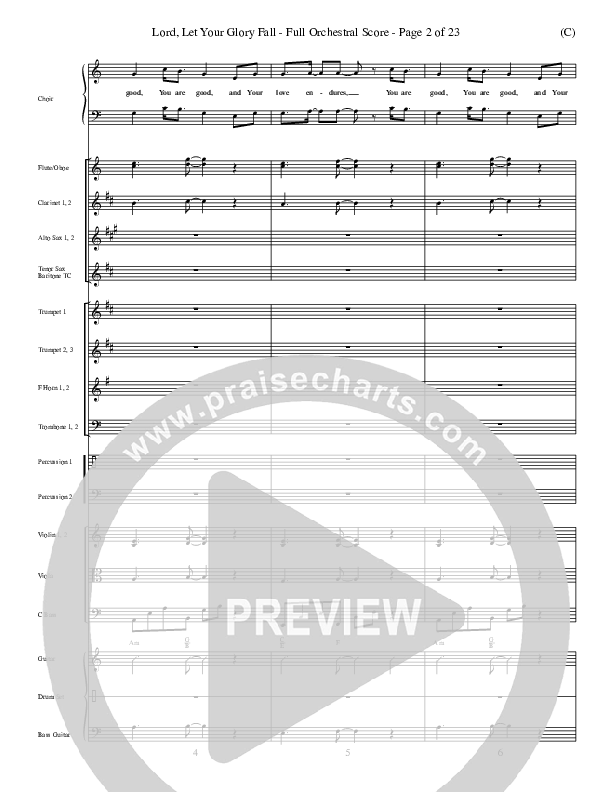 Lord Let Your Glory Fall Conductor's Score (Matt Redman)