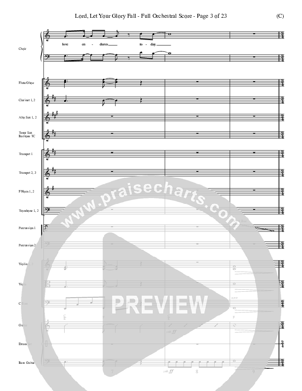 Lord Let Your Glory Fall Conductor's Score (Matt Redman)