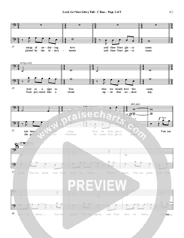 Lord Let Your Glory Fall Contrabass (Matt Redman)