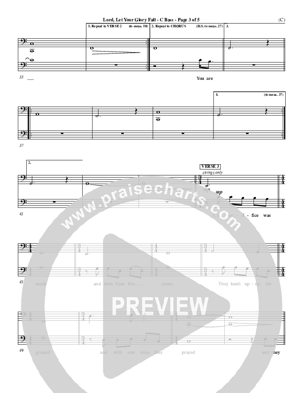 Lord Let Your Glory Fall Contrabass (Matt Redman)