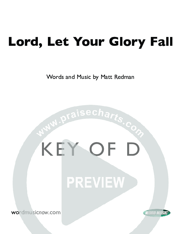 Lord Let Your Glory Fall Cover Sheet (Matt Redman)