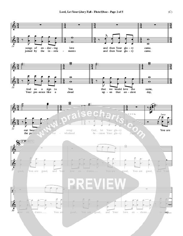 Lord Let Your Glory Fall Flute/Oboe (Matt Redman)