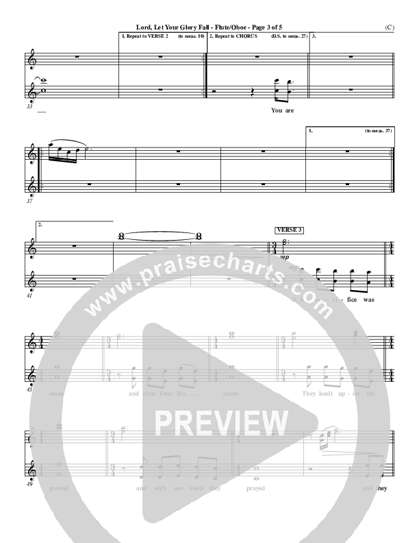 Lord Let Your Glory Fall Flute/Oboe (Matt Redman)