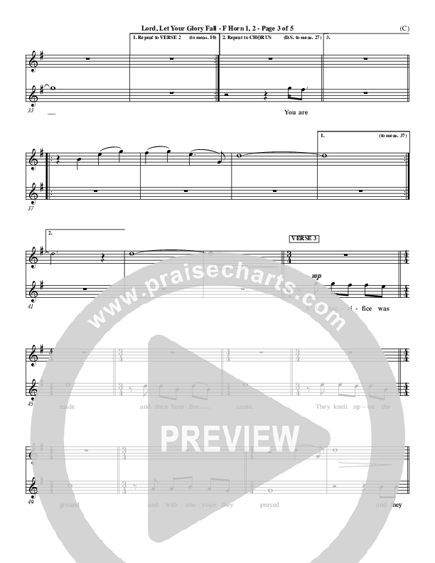 Lord Let Your Glory Fall French Horn 1/2 (Matt Redman)