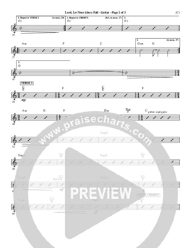 Lord Let Your Glory Fall Guitar (Matt Redman)