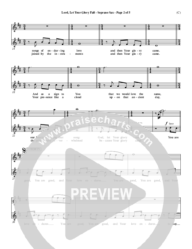 Lord Let Your Glory Fall Soprano Sax (Matt Redman)