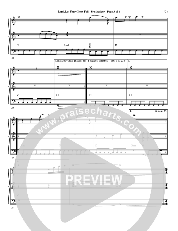 Lord Let Your Glory Fall Synth (Matt Redman)