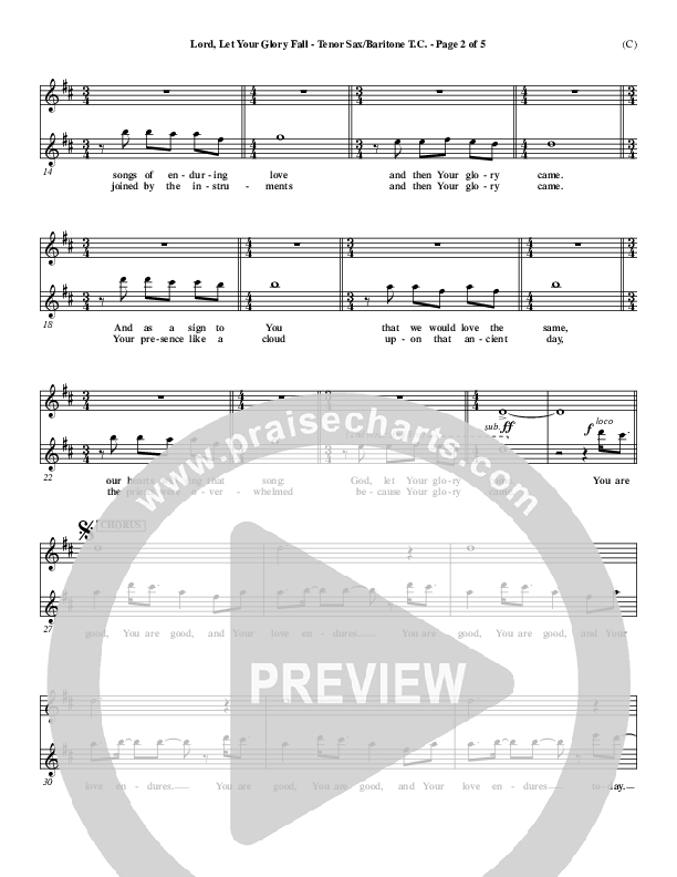 Lord Let Your Glory Fall Tenor Sax/Baritone T.C. (Matt Redman)