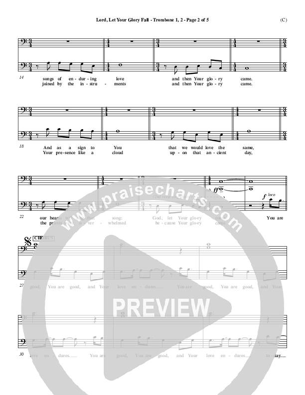 Lord Let Your Glory Fall Trombone 1/2 (Matt Redman)