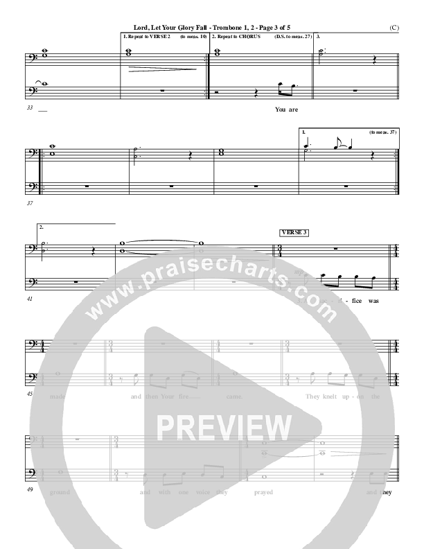 Lord Let Your Glory Fall Trombone 1/2 (Matt Redman)