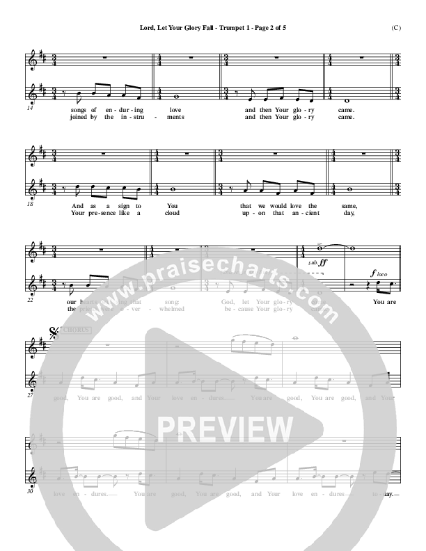 Lord Let Your Glory Fall Trumpet 1 (Matt Redman)