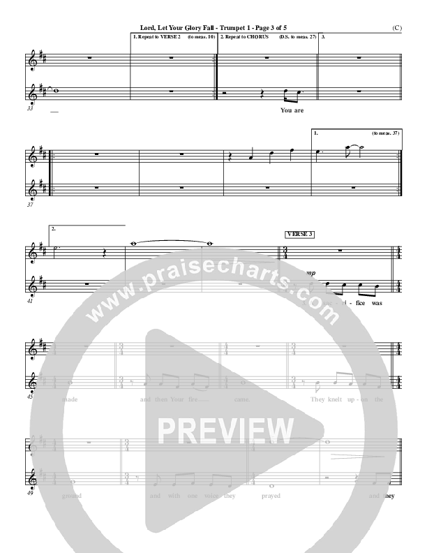 Lord Let Your Glory Fall Trumpet 1 (Matt Redman)