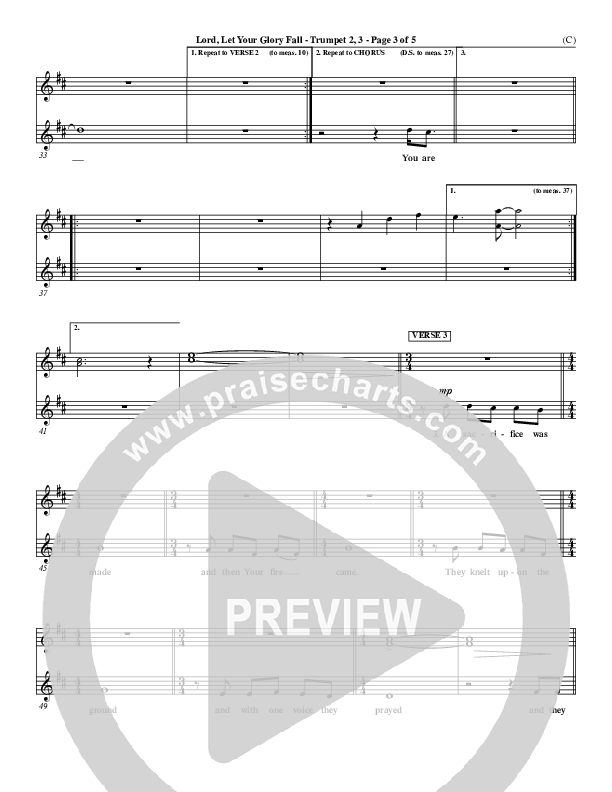 Lord Let Your Glory Fall Trumpet 2/3 (Matt Redman)