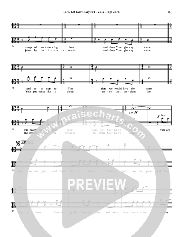 Lord Let Your Glory Fall Viola (Matt Redman)