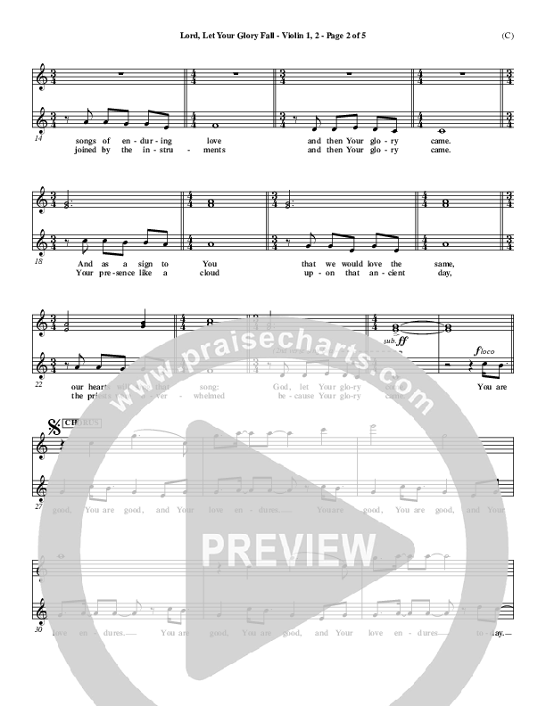 Lord Let Your Glory Fall Violin 1/2 (Matt Redman)