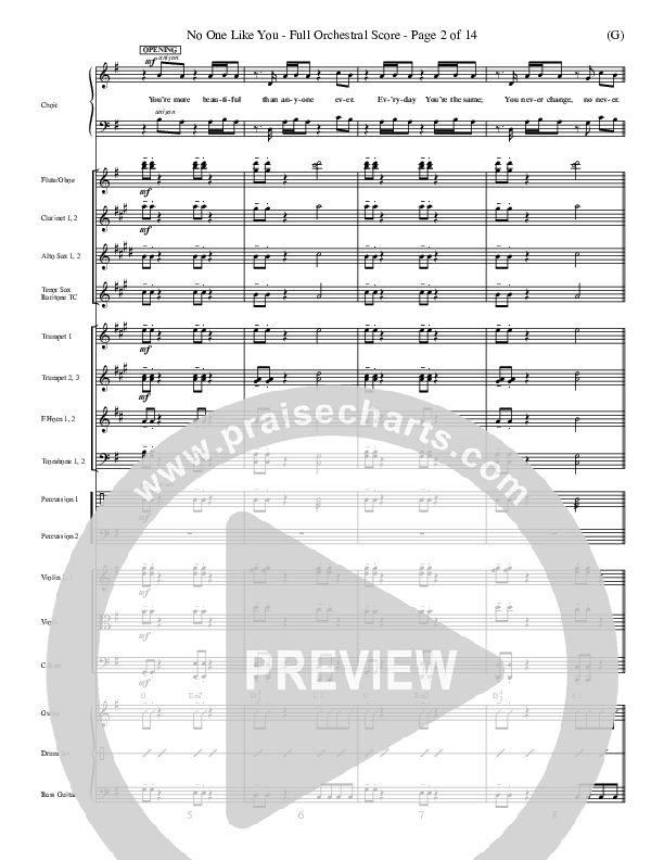 No One Like You Conductor's Score (David Crowder)