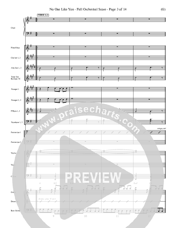 No One Like You Conductor's Score (David Crowder)
