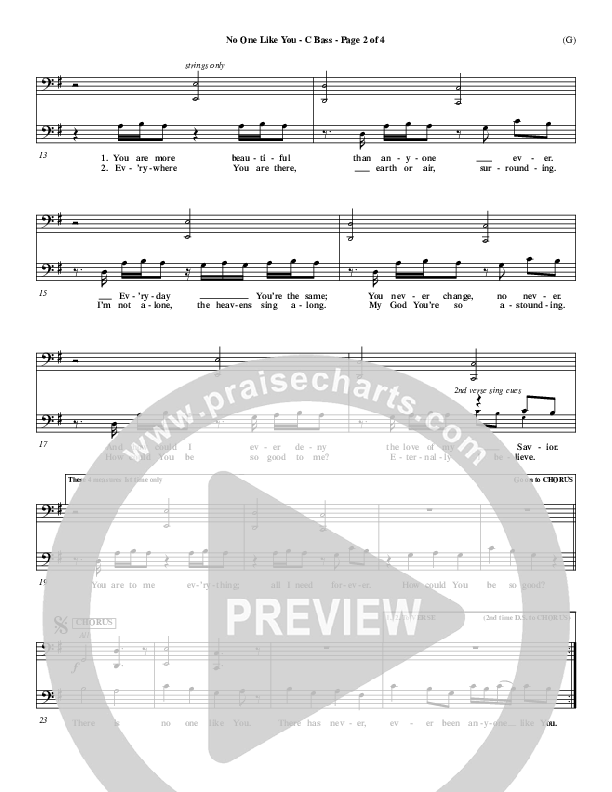 No One Like You Contrabass (David Crowder)