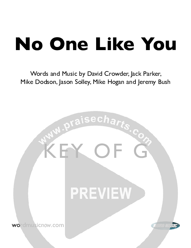 No One Like You Cover Sheet (David Crowder)