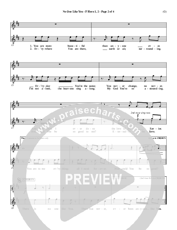 No One Like You French Horn 1/2 (David Crowder)