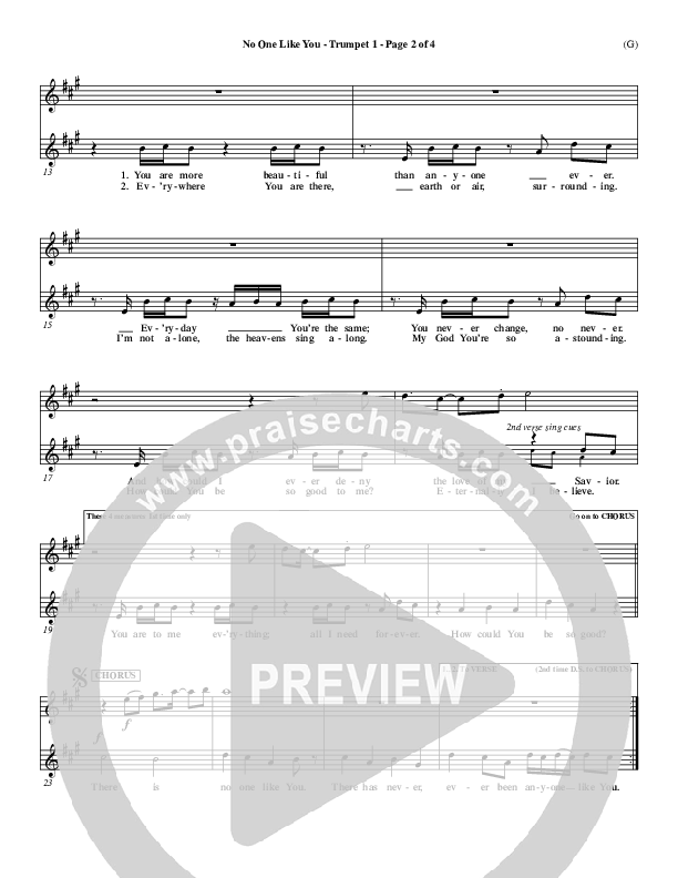 No One Like You Trumpet 1 (David Crowder)