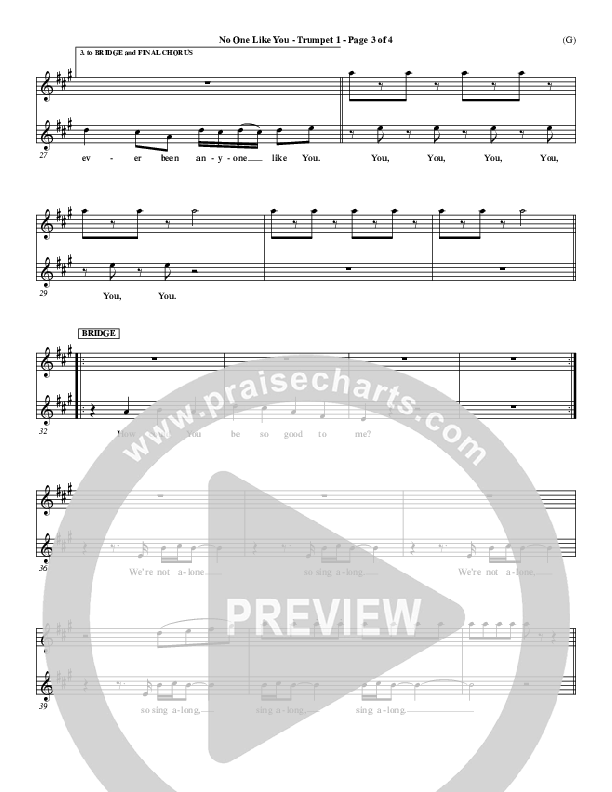 No One Like You Trumpet 1 (David Crowder)